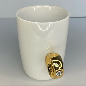 Elegant White Mug with Gold Accent